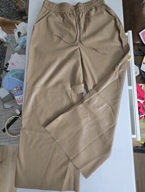Good American Casual Drawstring Faux-Leather Pants